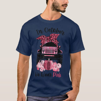 Camiseta Cáncer, cáncer de mama rosado, octubre, camión ros