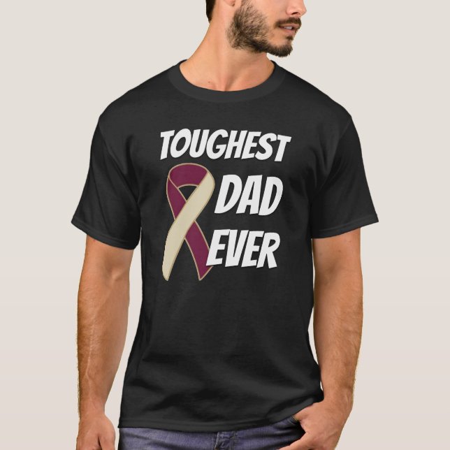 Camiseta Cáncer De Cabeza Y Cuello - Papá Más Endurecido Qu (Anverso)