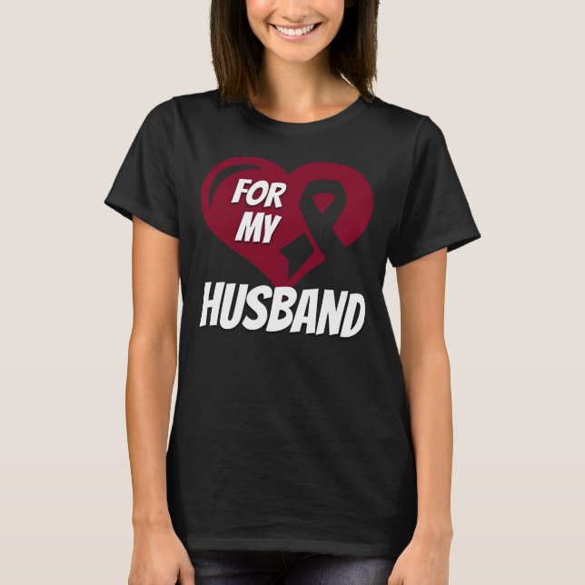 Camiseta Cáncer De Cabeza Y Cuello Para Mi Esposo (Anverso)