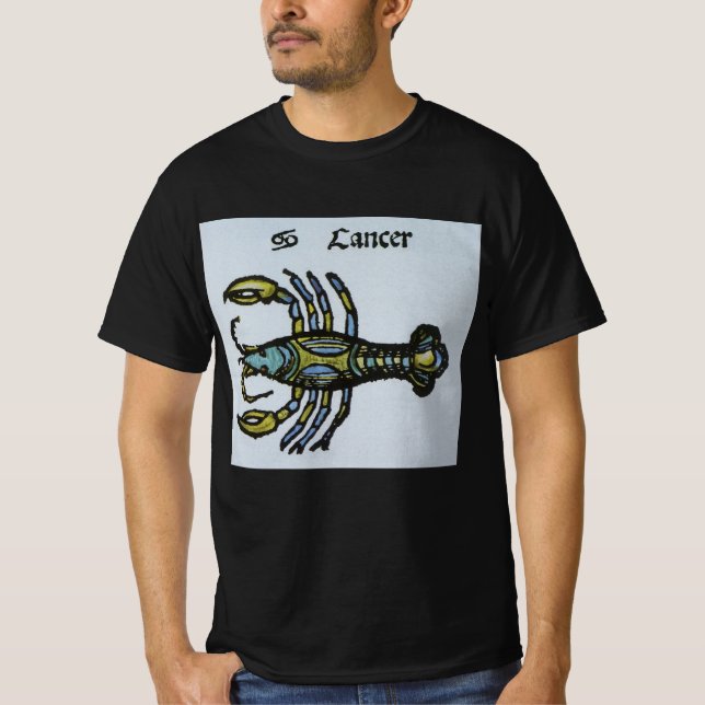 Camiseta Cáncer de cangrejo, Rótulo ventilado del zodiaco (Anverso)