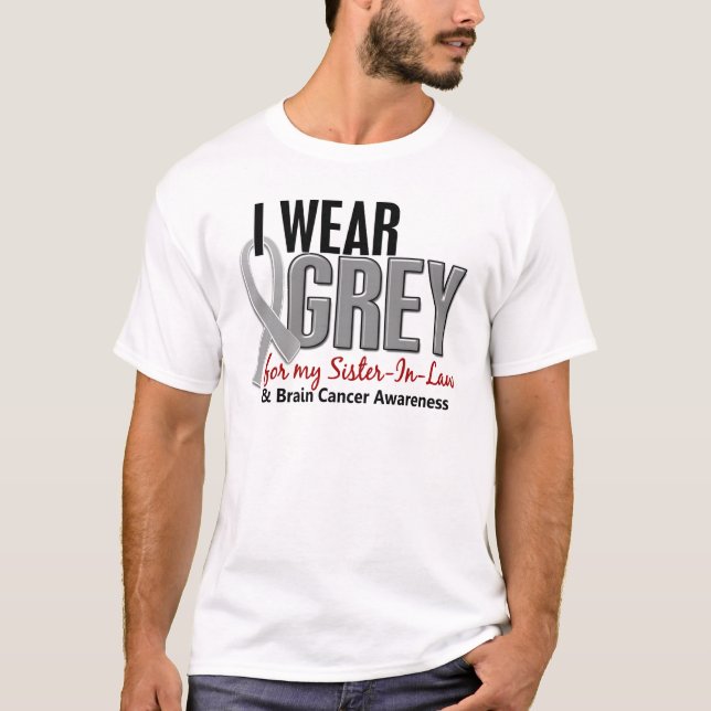 Camiseta CÁNCER de CEREBRO llevo el gris para mi cuñada 10 (Anverso)