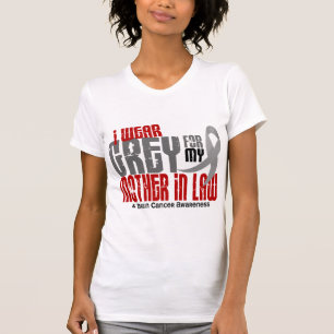 Camiseta Cáncer de cerebro llevo el gris para mi suegra 6,