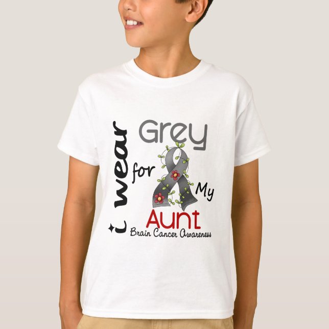 Camiseta Cáncer de cerebro llevo el gris para mi tía 43 (Anverso)