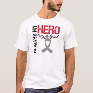 Camiseta Cáncer de cerebro siempre mi héroe mi novia