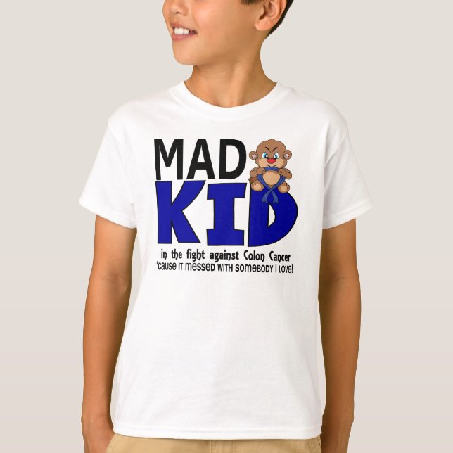 Camiseta Cáncer de colon enojado del niño (Anverso)