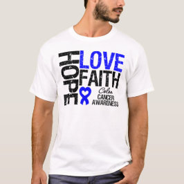 Camiseta Cáncer de Colón Esperanza Amor Fe