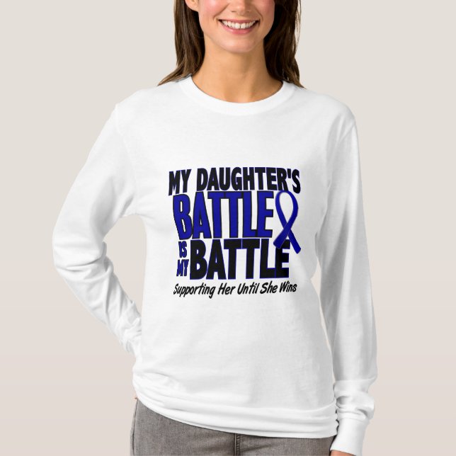 Camiseta Cáncer de colon MI BATALLA DEMASIADO 1 hija (Anverso)