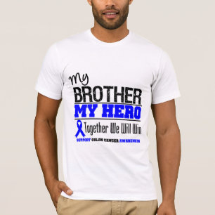 Camiseta Cáncer de colon mi Brother mi héroe