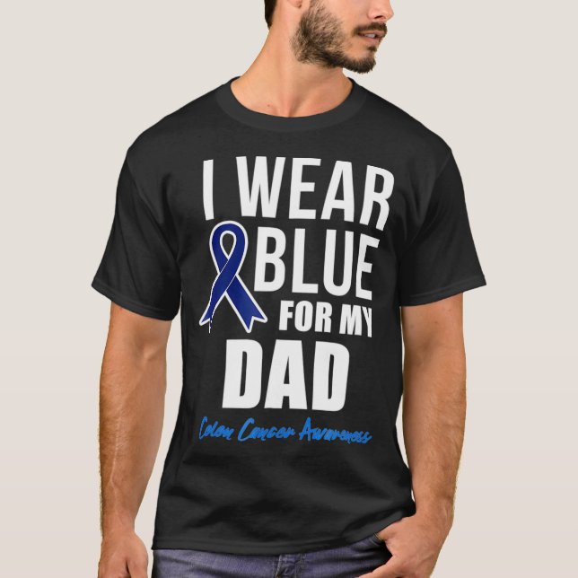 Camiseta Cáncer de colon que llevo azul para las mujeres de (Anverso)