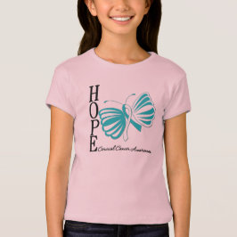Camiseta Cáncer de cuello del útero de la mariposa de la