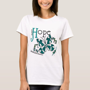 Camiseta Cáncer de cuello del útero de la mariposa del