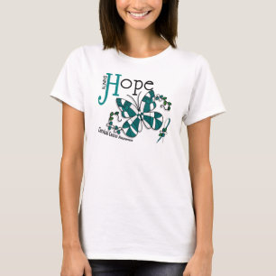 Camiseta Cáncer de cuello del útero de la mariposa del
