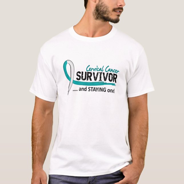 Camiseta Cáncer de cuello del útero del superviviente 8 (Anverso)