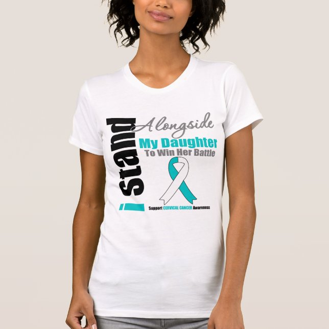Camiseta Cáncer de cuello del útero que me coloco junto a (Anverso)