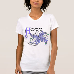 Camiseta Cáncer de estómago de la mariposa del vitral