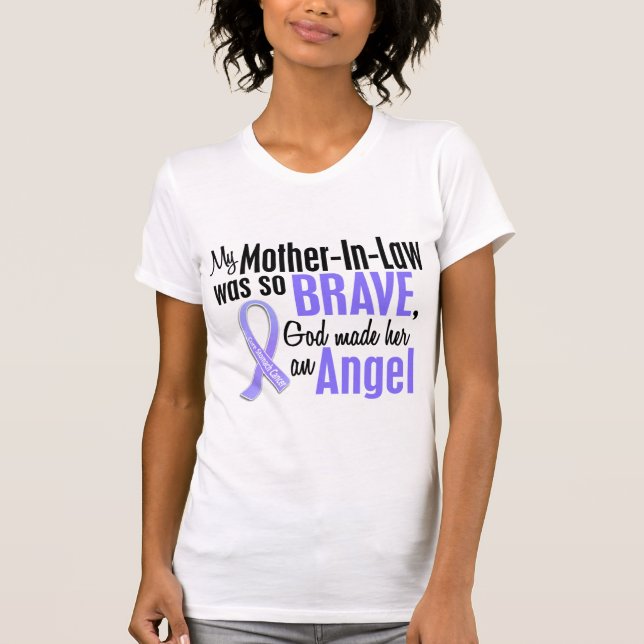 Camiseta Cáncer de estómago de la suegra del ángel 1 (Anverso)