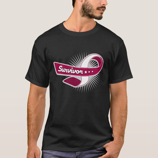 Camiseta Cáncer de garganta de la cinta del superviviente (Anverso)