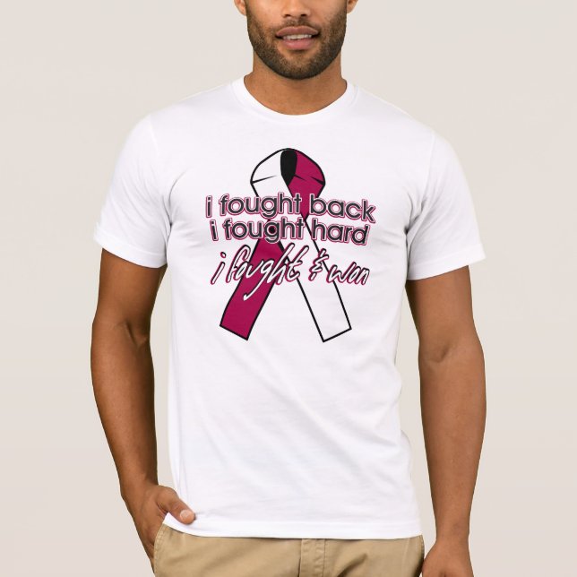 Camiseta Cáncer de garganta que me defendí y que gané (Anverso)