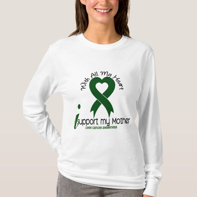 Camiseta CÁNCER de HÍGADO apoyo a mi madre (Anverso)
