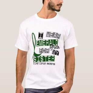 Camiseta Cáncer de hígado llevo el verde esmeralda para m