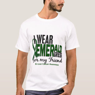 Camiseta Cáncer de hígado llevo el verde esmeralda para m