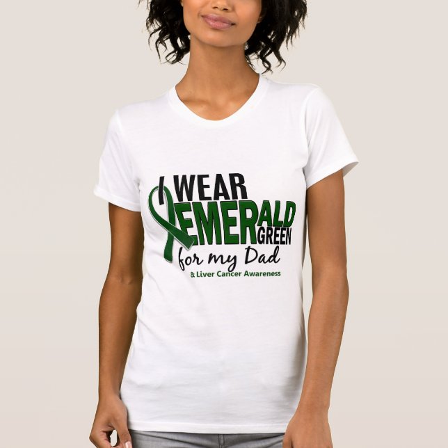 Camiseta Cáncer de hígado llevo el verde esmeralda para mi (Anverso)