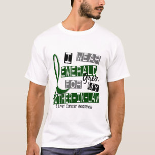 Camiseta Cáncer de hígado llevo la esmeralda para mi sueg