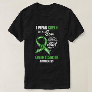 Camiseta Cáncer De Hígado Que Uso Verde Para Mi Hijo Mamá