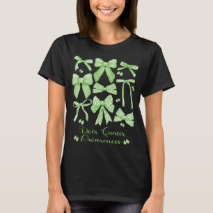 Camiseta Cáncer de Hígado Verde Estético de Coquette