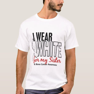 Camiseta Cáncer de hueso llevo el blanco para mi hermana 1
