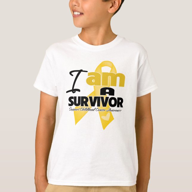 Camiseta Cáncer de la niñez - soy un superviviente (Anverso)