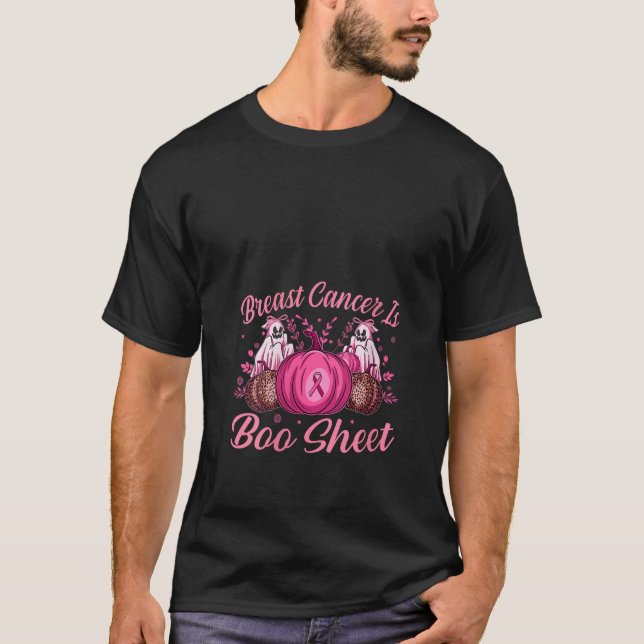 Camiseta Cáncer de Mama Boo Sheet V Neck T Shirt (Anverso)