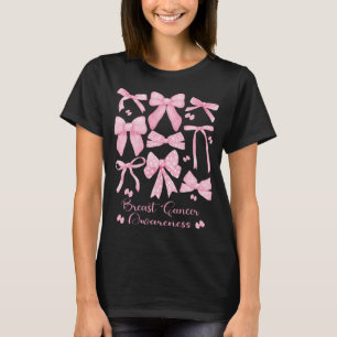 Camiseta Cáncer de Mama Bow Rosa Estético Coquette