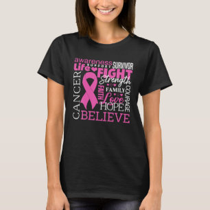 Camiseta Cáncer de Mama Cinta de Conciencia sobre el Cáncer