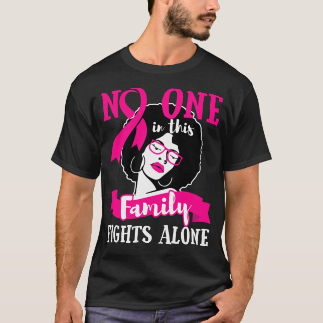 Camiseta Cáncer de mama Cinta rosa Afro-Americana Negra (Anverso)