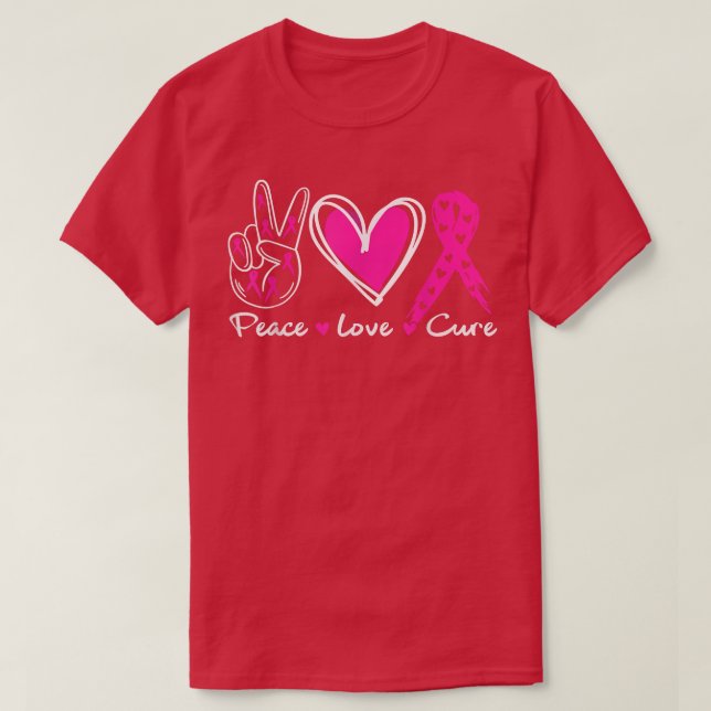 Camiseta Cáncer de Mama Claridad Vestimenta Paz Rosa Cu Amo (Diseño del anverso)
