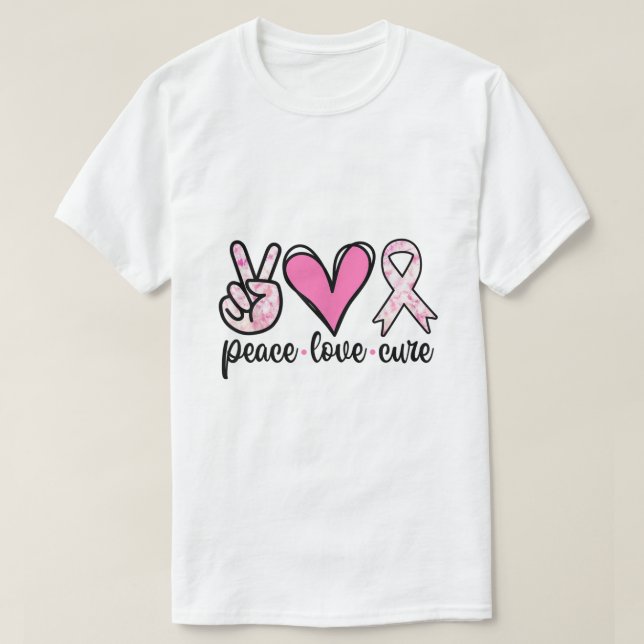 Camiseta Cáncer de Mama Claridad Vestimenta Paz Rosa Cu Amo (Diseño del anverso)