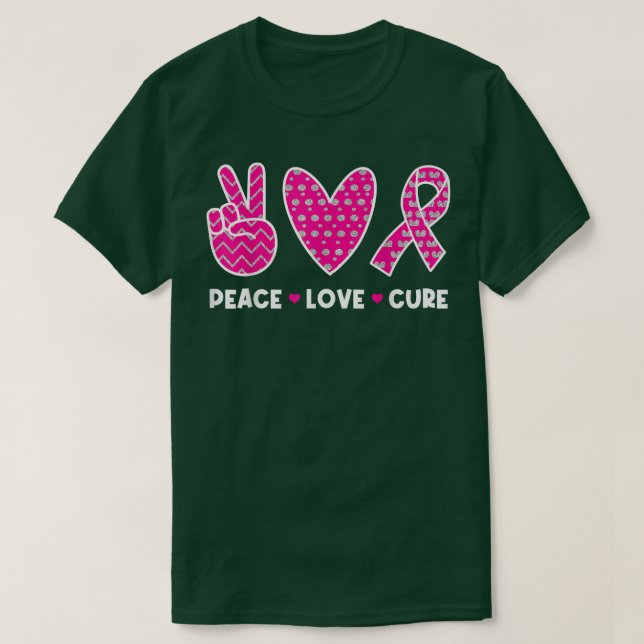 Camiseta Cáncer de Mama Claridad Vestimenta Paz Rosa Cu Amo (Diseño del anverso)