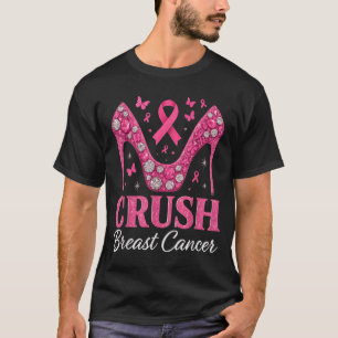 Camiseta Cáncer de mama con tacones altos de cinta brillant