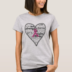 Camiseta Cáncer de mama, conciencia, cinta rosada, esperanz
