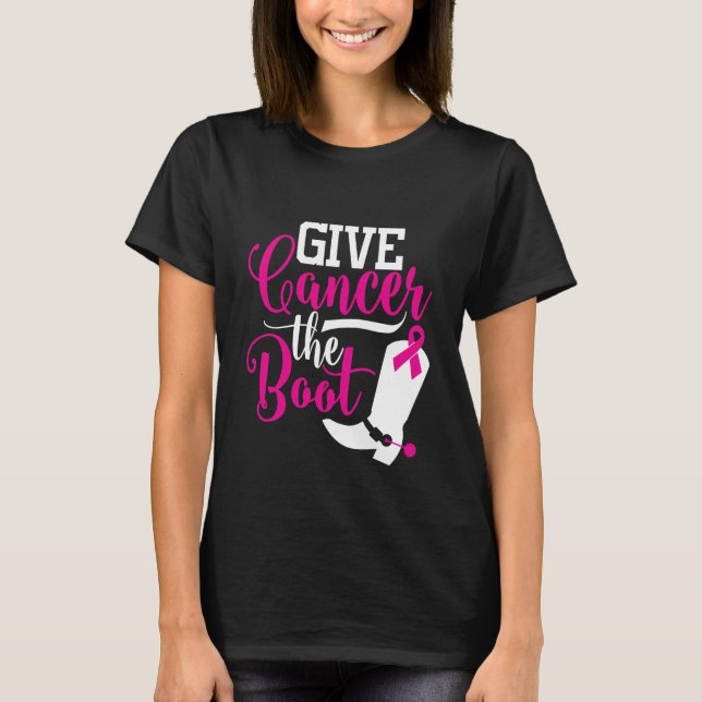 Camiseta Cáncer de mama| Dar al Cáncer El Cowboy De Arranqu (Anverso)