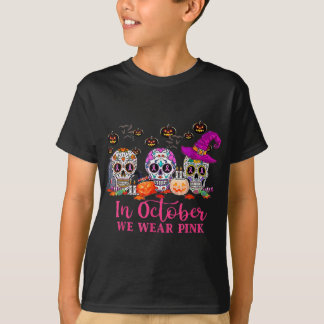 Camiseta Cáncer De Mama De Azúcar En Halloween En Octubre N