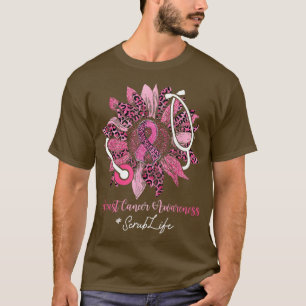 Camiseta Cáncer de mama de Cinta rosa de crudo de girasol A
