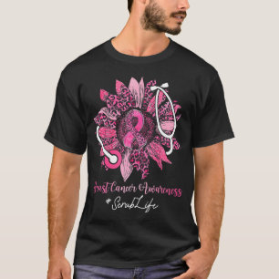 Camiseta Cáncer de mama de cinta rosada de vida de crudo de
