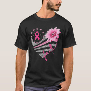 Camiseta Cáncer de Mama de Fe de Cinta de Girasol