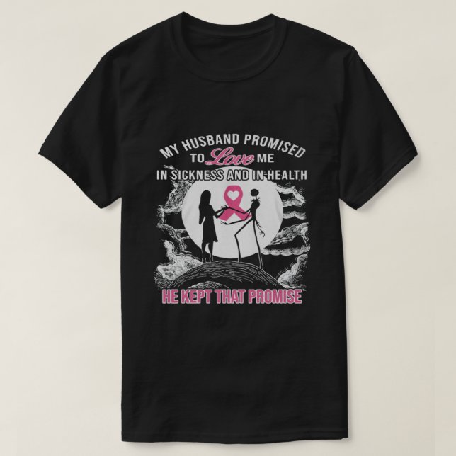 Camiseta Cáncer de mama de mi marido (Diseño del anverso)