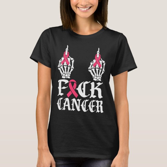 Camiseta Cáncer De Mama De Skeleton Y Crossbone 1 (Anverso)