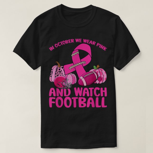 Camiseta Cáncer de mama en el fútbol En octubre usamos rosa (Diseño del anverso)