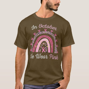 Camiseta Cáncer De Mama En Octubre Usamos Lluvia De Leopard