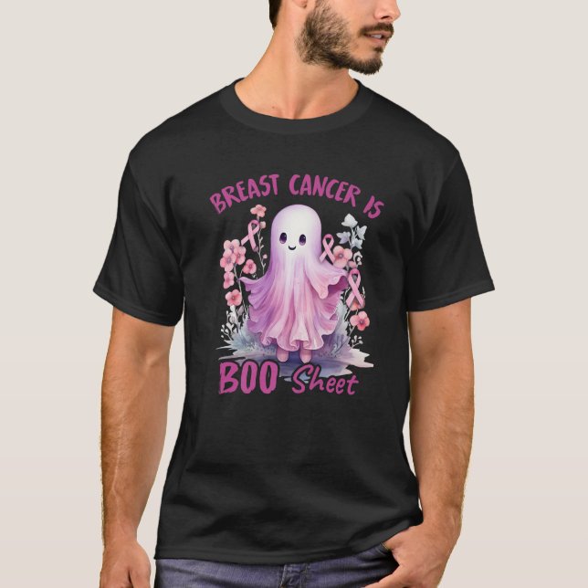 Camiseta Cáncer De Mama Es Graciosa Hoja De Boos Halloween  (Anverso)